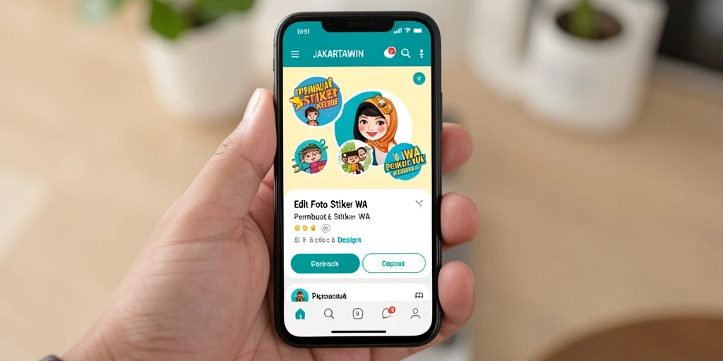 Antarmuka pengguna yang ramah saat membuat stiker dengan JAKARTAWIN.