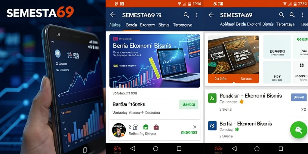 Antarmuka aplikasi <strong>SEMESTA69</strong> menunjukkan berita ekonomi terbaru.