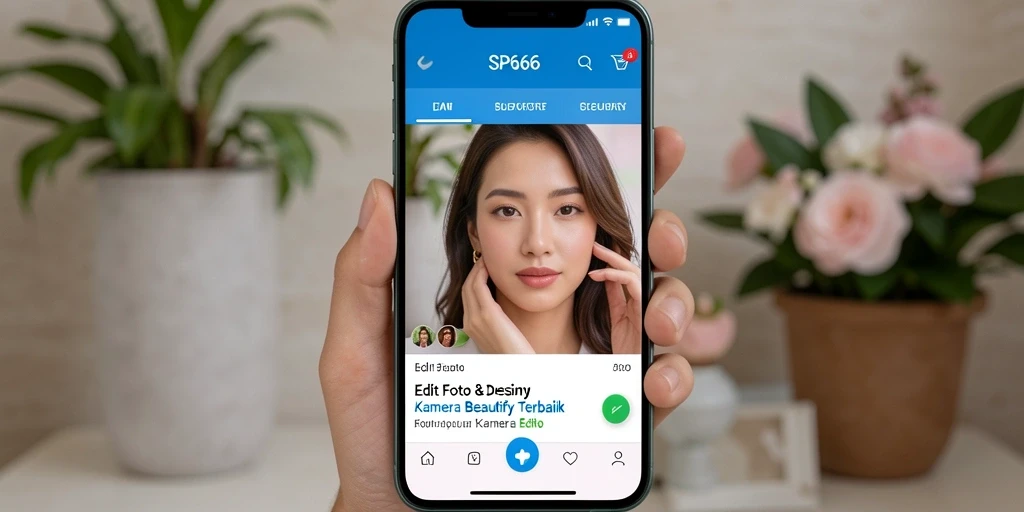 Antarmuka SP666 menampilkan berbagai alat edit foto yang menarik.