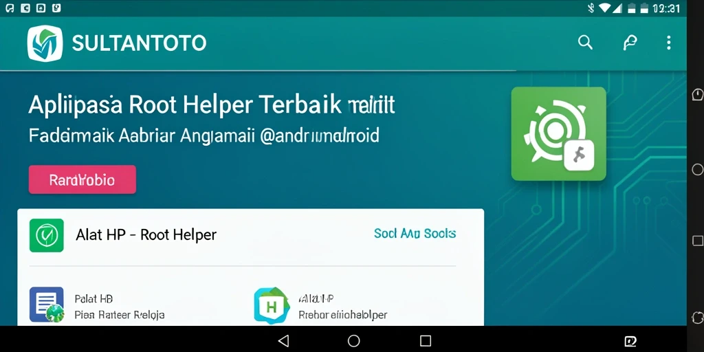 Screenshot utama SULTANTOTO menampilkan antarmuka aplikasi Root Helper yang user-friendly.